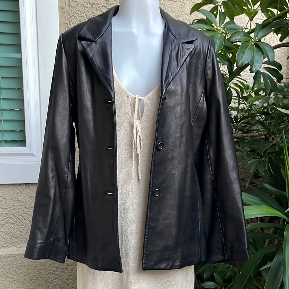 Vintage Black Couture by J.Park Genuine Lamb Leather Jacket